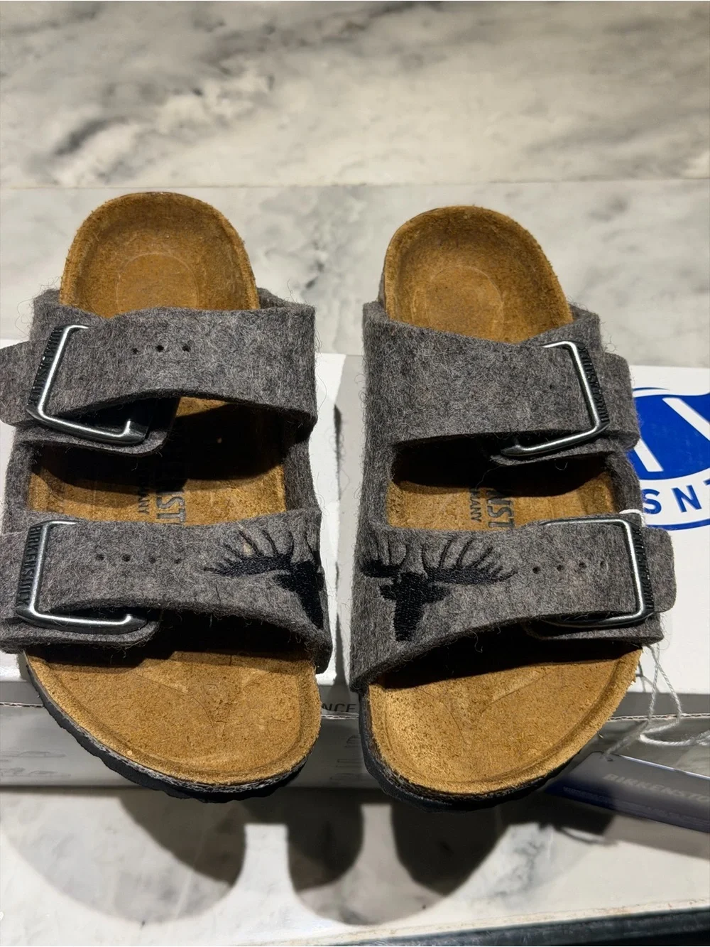 Birkenstock Arizona Kids Gray elk Buckle Sandals